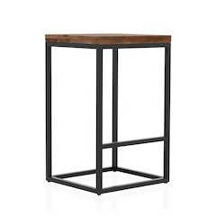 Druze Metal Square Barstool in Golden Brown and Black