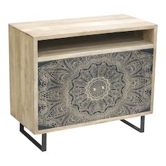 Druze Wood 2-Door Cabinet in Natural and Black