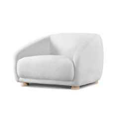Amara Modern Boucle Arm Chair with Sloped Armrests and High Density Foam