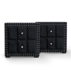 Fynor Modern Velvet 2-Drawer Nightstand (Set of 2)