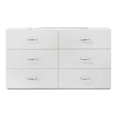 Wellan Modern Wood 6-Drawer Dresser in White