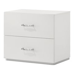 Wellan Modern Wood 2-Drawer Nightstand in White