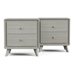Darley Modern Wood 2-Drawer Nightstand (Set of 2)