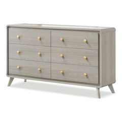 Darley Modern Wood 6-Drawer Dresser in Gray