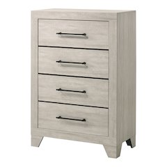 Baurke Modern Wood 4-Drawer Chest in Light Gray