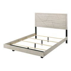 Baurke Modern Wood Panel Bed in Light Gray