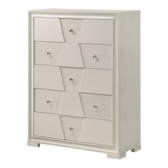 Rein Modern Solid Wood 5-Drawer Chest in White
