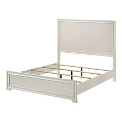 Rein Modern Solid Wood Panel Bed in White