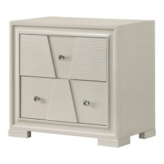 Rein Modern Solid Wood 2-Drawer Nightstand in White