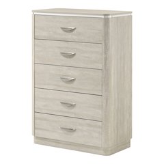 Ventur Modern Wood 5-Drawer Chest in Dusty Gray