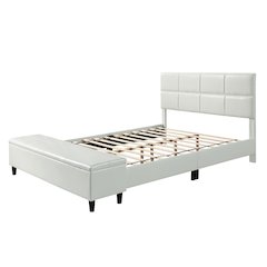 Aishlin Fabric Upholstered Platform Bed with Storage Bench