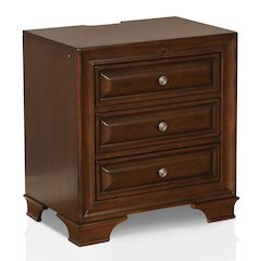 Bradford Solid Wood 3-Drawer Nightstand in Brown Cherry