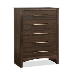 Irvine Contemporary Wood 5-Drawer Chest in Walnut