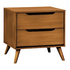 Belkor Mid-Century Modern Wood 2-Drawer Nightstand