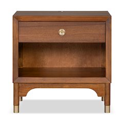 Oberlander Walnut Nightstand with LED and USB Ports