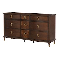 Moscote Dark Cherry Solid Wood 9-Drawer Dresser