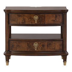 Moscote Dark Cherry Nightstand with LED and USB Ports