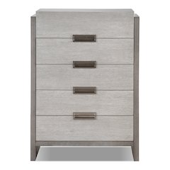 Yasgard 5-Drawer Solid Wood Chest in Gray