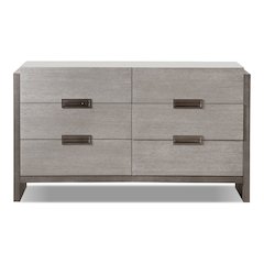 Yasgard 6-Drawer Solid Wood Dresser in Gray