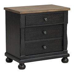 Millers Farmhouse 3-Drawer Adult Nightstand, Black