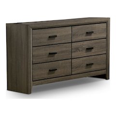 Jaq Cottage Wood 6-Drawer Dresser, Grey