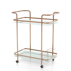 Anneliese Contemporary Metal Bar Cart in Gold Champagne