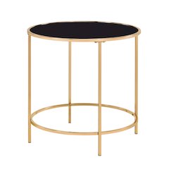 Keefer Contemporary Glass Top Side Table