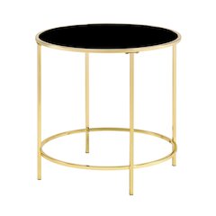 Keefer Contemporary Glass Top Side Table