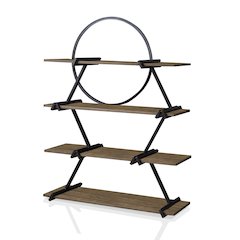 Burks Industrial Metal 4-Layer Bookcase in Matte Black