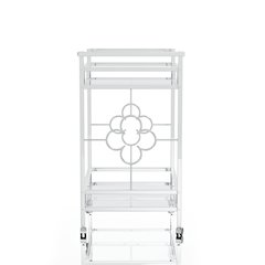Olema Contemporary Metal 2-Shelf Serving Cart in Chrome