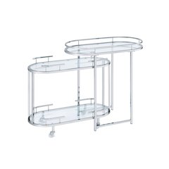 Noehmi Contemporary Metal 3-Tier Serving Cart in Chrome