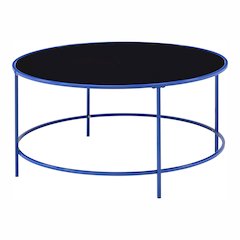 Rockbel Contemporary Glass Top Round Coffee Table