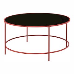 Rockbel Contemporary Glass Top Round Coffee Table