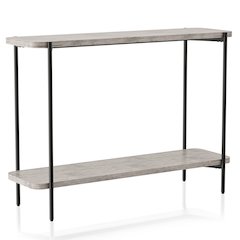 Elgun Metal 1-Shelf Console Table in Black and Gray