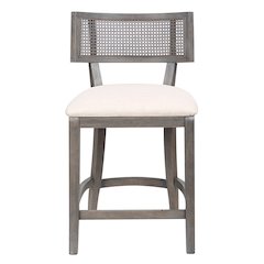 Averill Wood Padded Counter Height Chair in Gray Wash