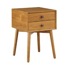 Alto Mid-Century Wood 2-Drawer Side Table