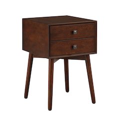 Alto Mid-Century Wood 2-Drawer Side Table