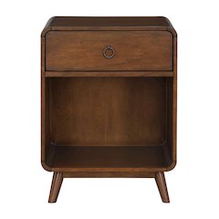 Ocala Mid-Century Wood 1-Drawer Side Table