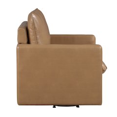 Elm Transitional Faux Leather Swivel Chair