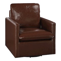 Elm Transitional Faux Leather Swivel Chair