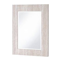 Thayer Wood Rectangular Beveled Wall Mirror in White