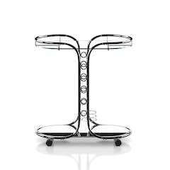Scanlin Contemporary Metal 2-Tier Serving Cart in Chrome
