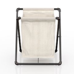Hargris Fabric and Metal Laundry Hamper in Sand Black