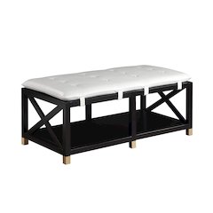Tally 48.5" Wide Wood Bench with Removable Cushion