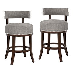 Kalin Fabric Swivel Bar Stool (Set of 2)