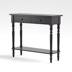 Humphry Transitional Wood 2-Drawer Writing Desk in Gray