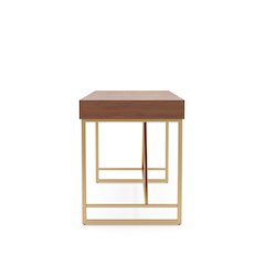 Teviot Wood 3-Drawer Writing Desk in Light Walnut