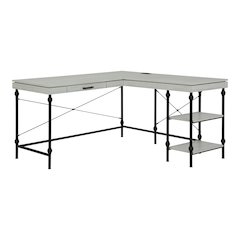 Diego L-shaped Wooden Desk