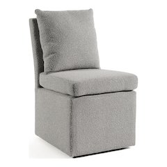 Jaine Modern Boucle Chenille Square Swivel Dining Chair