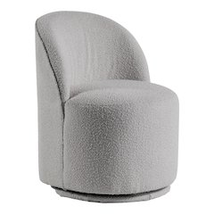 Jaine Modern Boucle Chenille Round Swivel Dining Chair
